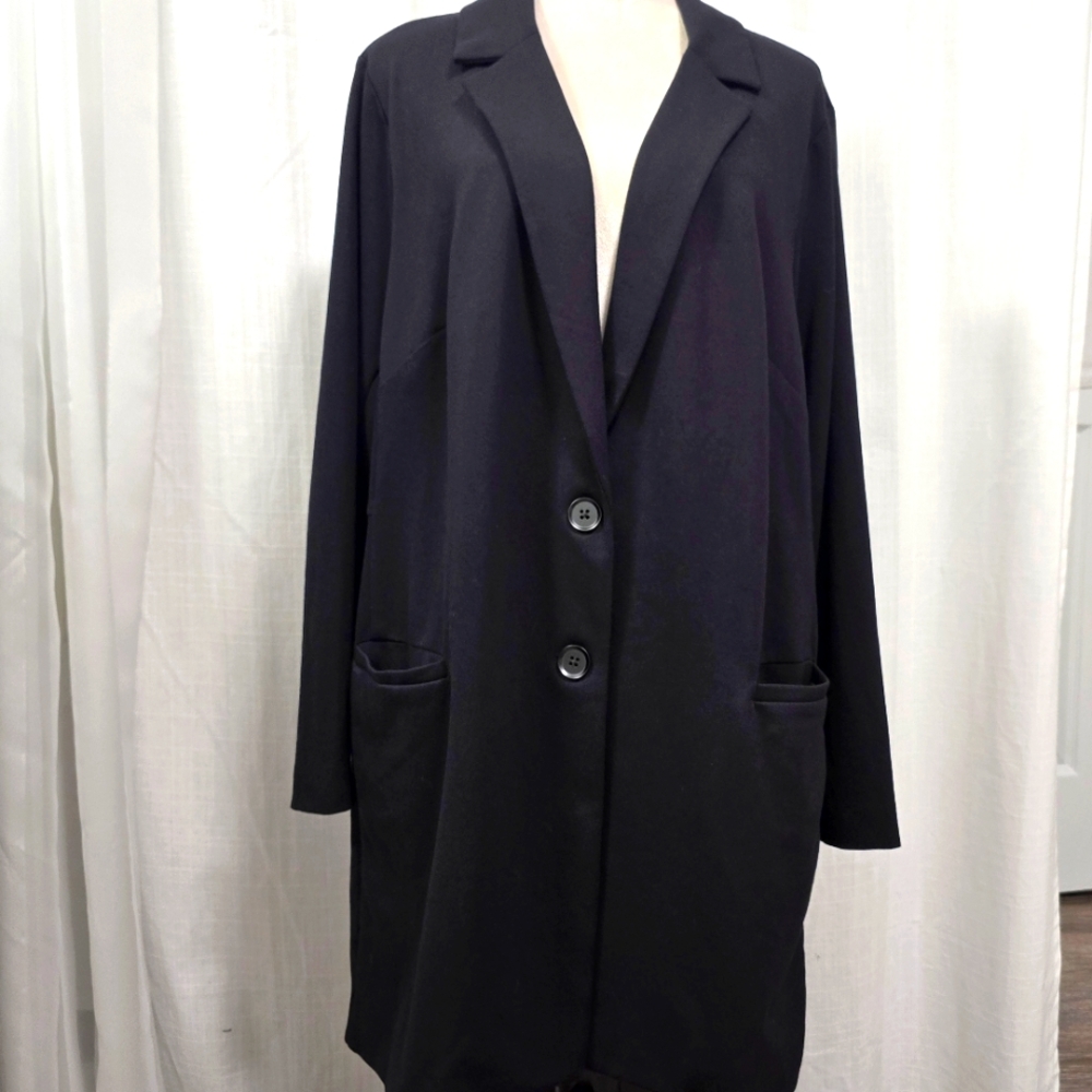 Torrid Black Long Jacket Womens Plus‎ Size 4X Capsule Wardrobe Minimalist